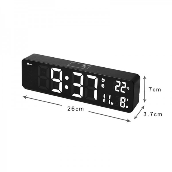 Wall-Mounted Digital Wall Clock, Temperature, Date, Day Display, Desk Clock, Snooze Mode, Dual Alarm Clock, Smart Electronic Alarm Clock
