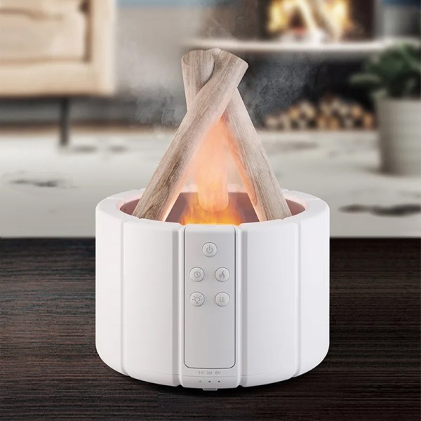 Creative Flame Simulation Diffuser - 250ml Aromatherapy Device for Home and Office with Remote Control